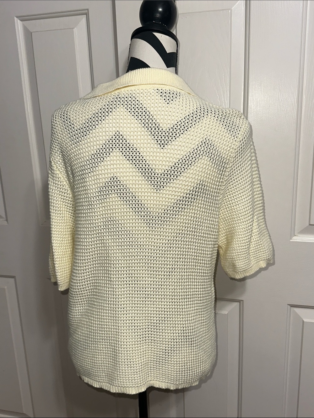 Marine Layer Pale Yellow Knit Polo Sweater - Picture 3 of 5
